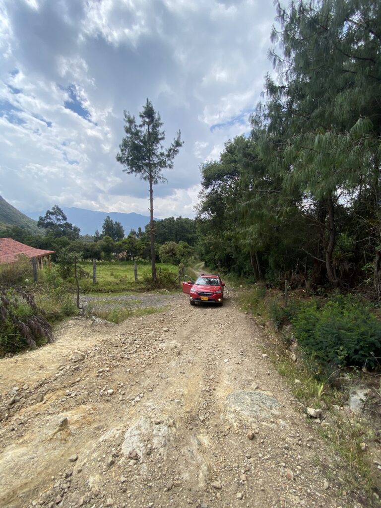 Una de tantas bifurcaciones en el camino de vías destapadas hacia la Piedra Colgada